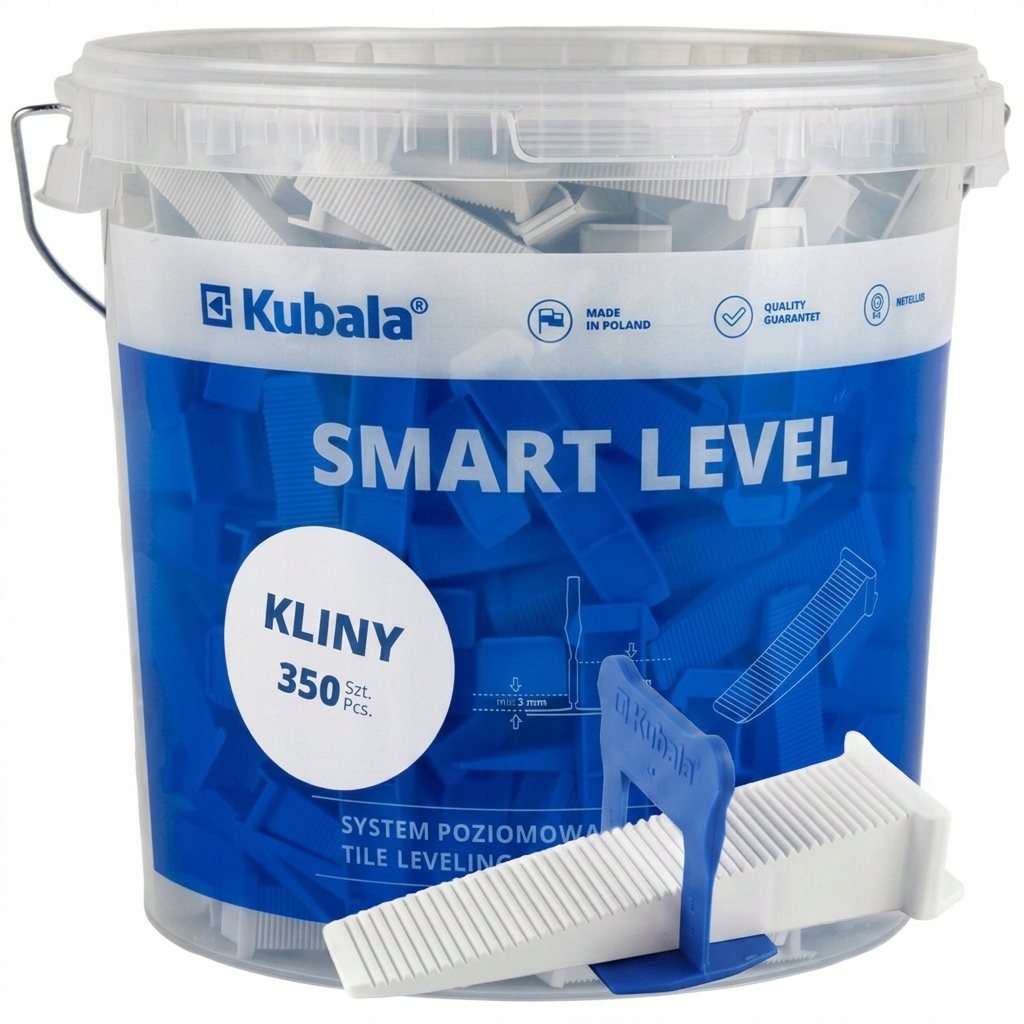 KUBALA KLINY DO POZIOMOWANIA PŁYTEK 350 sztuk + WIADRO 20l 1867